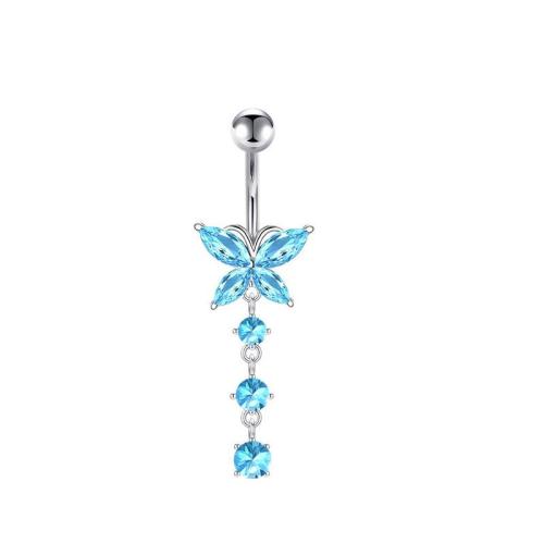 Stainless Steel Belly Ring 304 Stainless Steel plated 6 pieces & Unisex & micro pave cubic zirconia & enamel Sold By Set