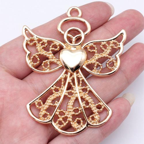 Zinc Alloy Pendler, Angel, forgyldt, du kan DIY, flere farver til valg, 54x68mm, Solgt af PC