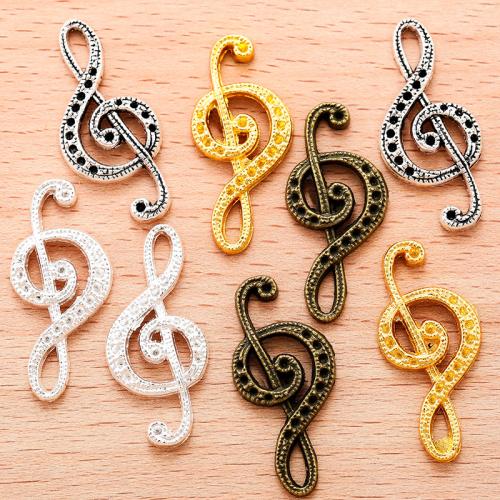 Zinklegering Hangers, Zinc Alloy, Nota van de Muziek, plated, DIY, meer kleuren voor de keuze, 32x15mm, 100PC/Bag, Verkocht door Bag