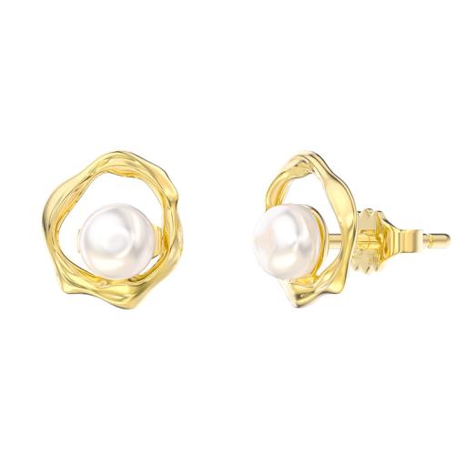 Prás Graí Earring, le Pearl Fionnuisce, jewelry faisin & do bhean, órga, 7mm, Díolta De réir Péire