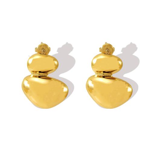 Stainless Steel Stud Earrings 304 Stainless Steel 18K gold plated fashion jewelry & for woman golden Sold By Pair