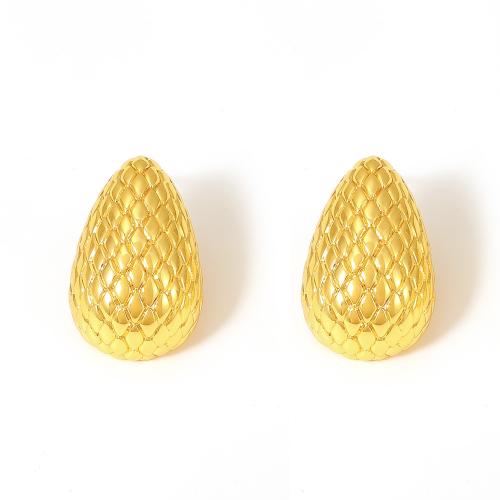 Ottone stallone orecchino, Lacrima, Placcato oro 18K, gioielli di moda & per la donna, dorato, 21x14mm, Venduto da coppia