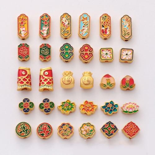 Zinc Alloy Jewelry Beads gold color plated DIY & enamel nickel lead & cadmium free Approx Sold By Bag