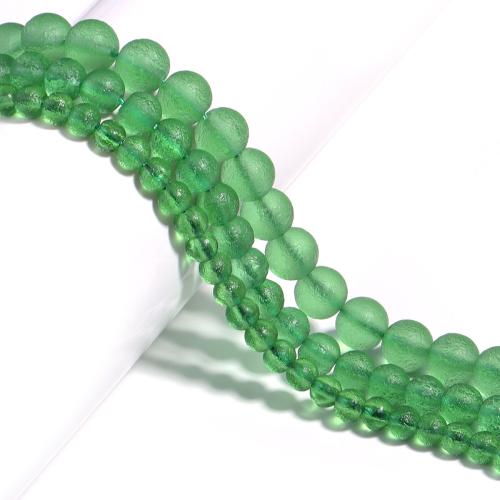 Fashion Glass Beads Round DIY green Sold Per Approx 38 Strand