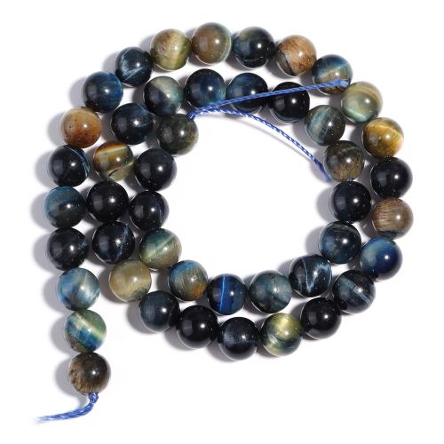 Tiger Eye Beads, Runde, du kan DIY & forskellig størrelse for valg, blandede farver, nikkel, bly & cadmium fri, Solgt Per Ca. 38 cm Strand