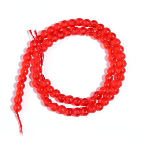 Fashion Glass Beads Round DIY red Sold Per Approx 38 cm Strand