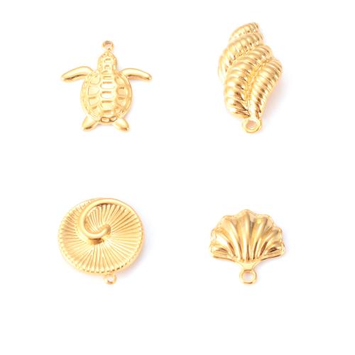 Stainless Steel Pendants 304 Stainless Steel gold color plated DIY Sold By Bag