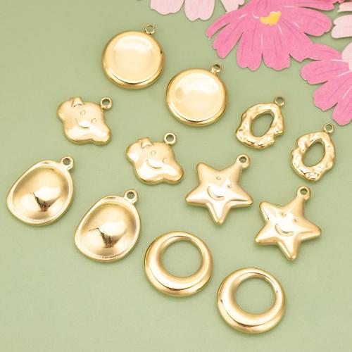 Stainless Steel Pendants 316L Stainless Steel gold color plated DIY Sold By PC