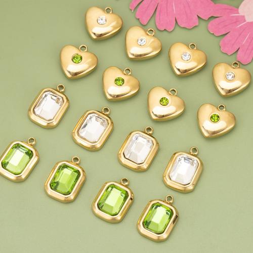 Stainless Steel Pendants 316L Stainless Steel gold color plated DIY Sold By PC