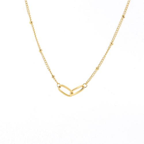 Stainless Steel Jewelry Necklace 304 Stainless Steel with 5cm extender chain fashion jewelry & for woman gold Length 43 cm Sold By PC