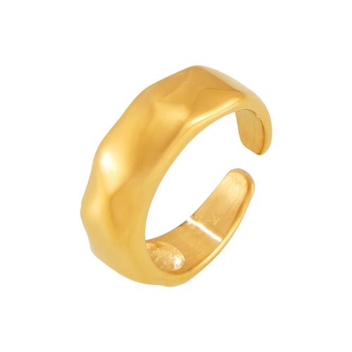 Titanium Steel Finger Ring 18K gold plated fashion jewelry & for woman US Ring Sold By PC