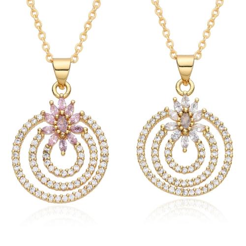 Collier en laiton cubique Zircon Micro Pave, Placage, pavé de micro zircon & pour femme, plus de couleurs à choisir, Longueur Environ 41-50 cm, Vendu par PC