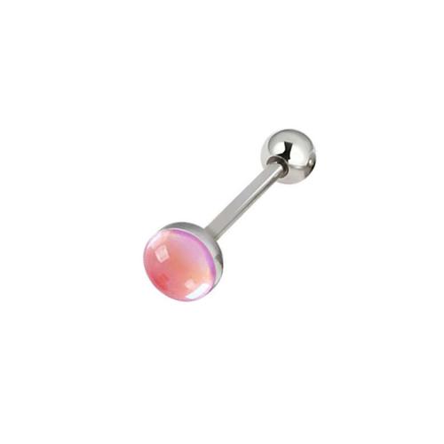 Nerezová ocel Tongue Ring, 304 Stainless Steel, s Drahokam, lesklý, unisex, více barev na výběr, Prodáno By PC