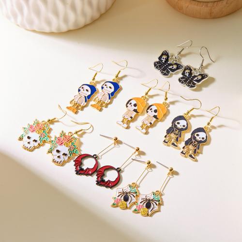 New Hot Halloween Jewelry and Decor Zinc Alloy plated & for woman & enamel nickel lead & cadmium free Sold By Pair