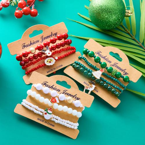 Pulseiras do  Natal, acrilico, with Seedbead, Vario tipos a sua escolha & para mulher & esmalte & com strass, Mais cores pare escolha, vendido por PC