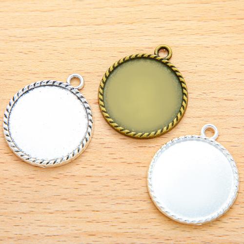 Zinc Alloy vedhæng Cabochon Setting, Runde, forgyldt, du kan DIY, flere farver til valg, 33x29mm, 100PC/Bag, Solgt af Bag