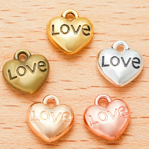 Zinklegering Hart Hangers, Zinc Alloy, plated, DIY, meer kleuren voor de keuze, 14x8mm, 100PC/Bag, Verkocht door Bag