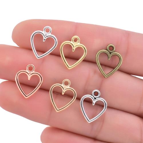 Zinc Alloy Heart Pendler, forgyldt, du kan DIY, flere farver til valg, 14x11mm, 100PC/Bag, Solgt af Bag