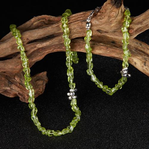 925er Sterling Silber Armband und Halskette, mit Peridot Stein, Klumpen, handgemacht, verschiedene Stile für Wahl & für Frau, verkauft von PC