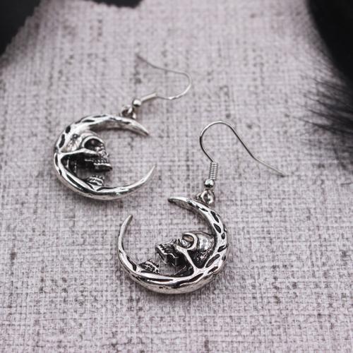 Zinc Alloy Drop Earrings fashion jewelry & for woman silver color Sold By Pair