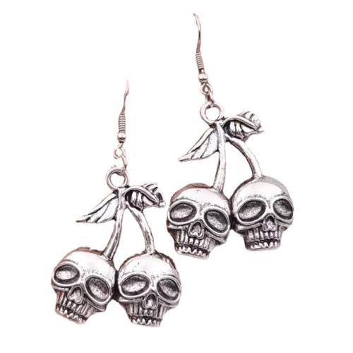 Zinc Alloy Drop Earrings Halloween Design & fashion jewelry & for woman silver color 63mm Sold By Pair