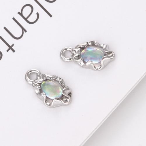 Zinc Alloy Pendants with Cats Eye DIY platinum color Sold By PC