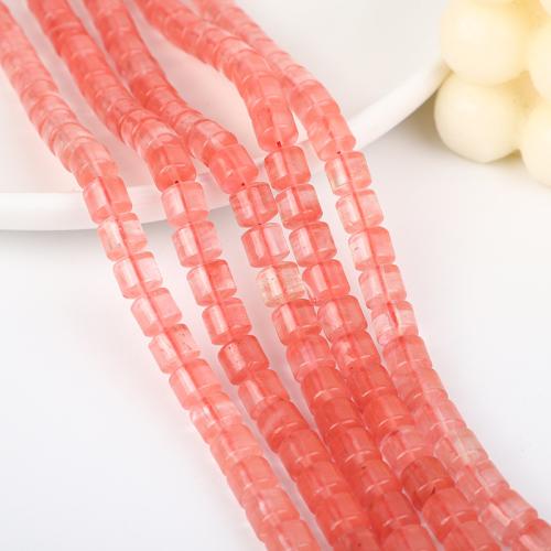 Fashion Glass Beads Square DIY red Sold By Strand