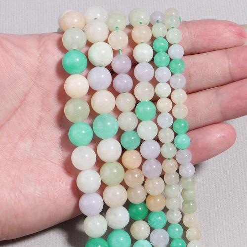 Natural Jade Beads Round DIY Sold By Strand