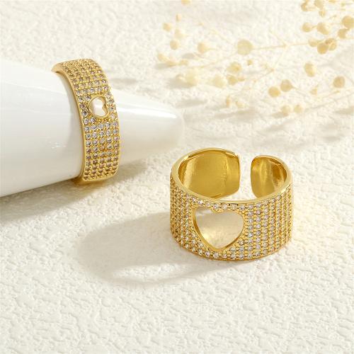 Cúbicos Circonia Micro Pave anillo de latón, metal, chapado en color dorado, diferentes estilos para la opción & micro arcilla de zirconia cúbica & para mujer, más colores para la opción, libre de níquel, plomo & cadmio, Vendido por UD