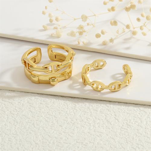 Messing ringen, gold plated, verschillende stijlen voor de keuze & voor vrouw, meer kleuren voor de keuze, nikkel, lood en cadmium vrij, Verkocht door PC