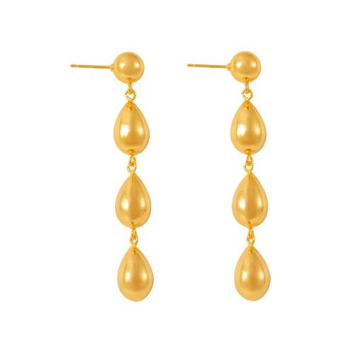 Brass Stud Earring 18K gold plated fashion jewelry & for woman Sold By Pair