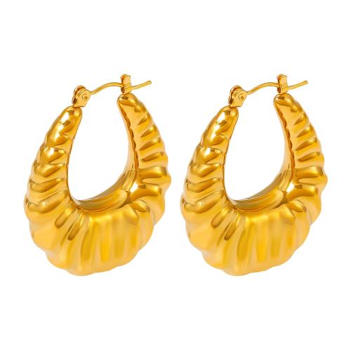 Boucle d'oreille Acier Titane, Plaqué or 18K, bijoux de mode & pour femme, Vendu par paire