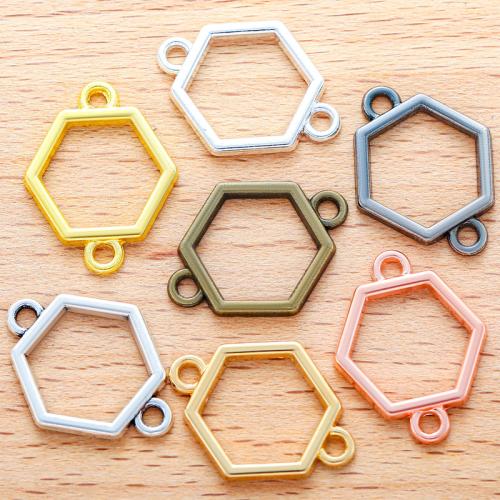 Zinc Alloy Connector Polygon plated DIY & 1/1 loop Sold By Bag