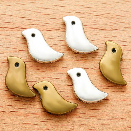 Zinc Alloy Animal Pendler, Bird, forgyldt, du kan DIY, flere farver til valg, 12x7mm, 100PC/Bag, Solgt af Bag