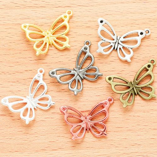 Zinc Alloy Animal Pendler, Butterfly, forgyldt, du kan DIY, flere farver til valg, 27x19mm, 100PC/Bag, Solgt af Bag