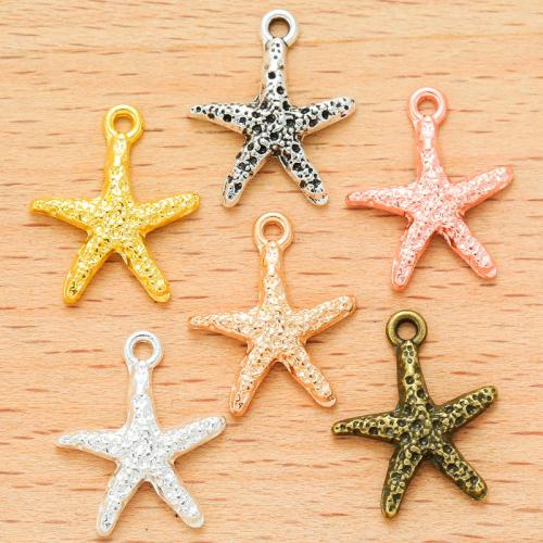 Sinc Alloy Pendants Ainmhithe, Starfish, plátáilte, DIY, dathanna níos mó le haghaidh rogha, 16x14mm, 100PC/Mála, Díolta De réir Mála