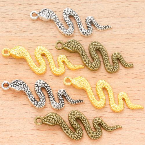 Zinc Alloy Animal Pendler, Snake, forgyldt, du kan DIY, flere farver til valg, 43x15mm, 100PC/Bag, Solgt af Bag