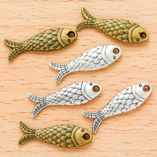 In lega di zinco animali pendenti, lega in zinco, Pesce, placcato, DIY, nessuno, 23.50x7mm, 100PC/borsa, Venduto da borsa