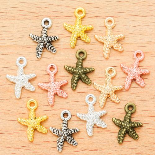 Zinc Alloy Animal Pendler, Starfish, forgyldt, du kan DIY, flere farver til valg, 11x9mm, 100PC/Bag, Solgt af Bag