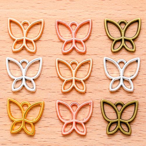 Zinc Alloy Animal Pendants Butterfly plated DIY & hollow Sold By Bag