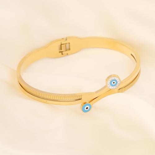 Stainless Steel Bangle 304 Stainless Steel fashion jewelry & for woman golden Inner Approx 58mm Sold By PC