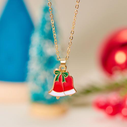 Christmas Necklaces Zinc Alloy with 5cm extender chain Christmas Design & fashion jewelry & for woman & with rhinestone Length Approx 40 cm Sold By PC