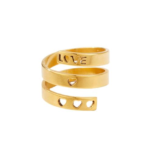 Vinger Ring in edelstaal, 304 roestvrij staal, mode sieraden & voor vrouw, gouden, Inner diameter 17mm, Verkocht door PC