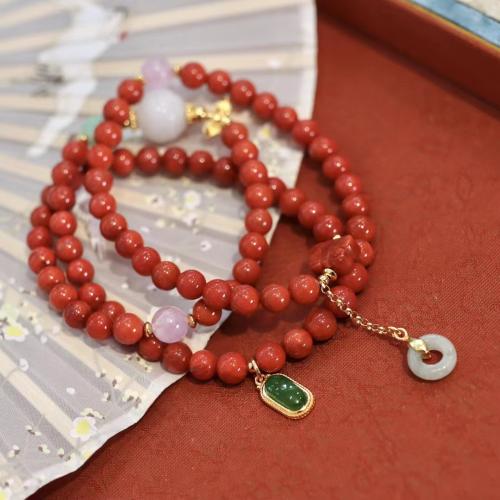 Yunnan agate rouge bracelet, avec jade & kunzite, bijoux de mode & pour femme, Longueur Environ 42 cm, Vendu par PC