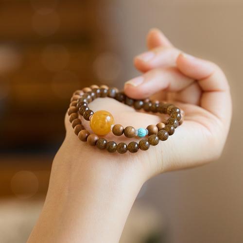 Bracelets de pierres précieuses, Hetian Jade, avec cire d'abeille & Bois de santal, bijoux de mode & pour femme, Longueur Environ 28 cm, Vendu par PC