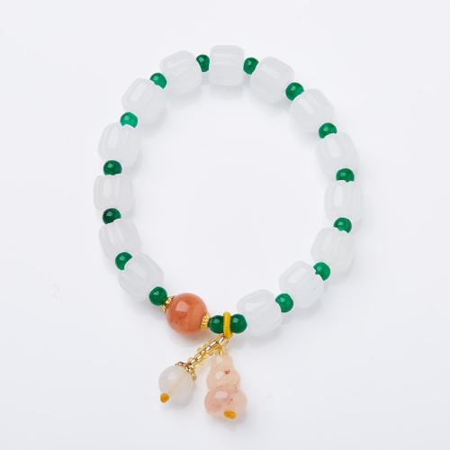 Bráisléid gemstone, Níos éadroime Jade Imperial, lámhdhéanta, jewelry faisin & do bhean, Fad Thart 14-16 cm, Díolta De réir PC