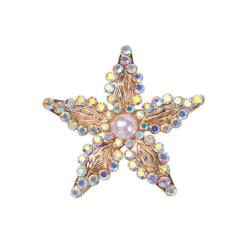 Sinc Alloy Dealga, le Pearl Plaisteacha, Star, jewelry faisin & unisex & le rhinestone, 57x59mm, Díolta De réir PC