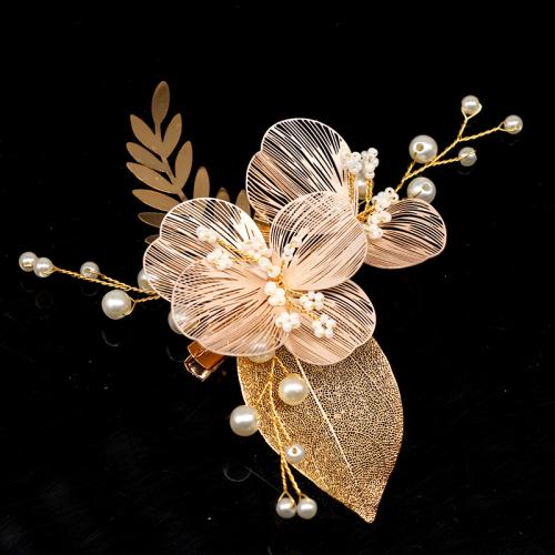 Alligator Hair Clip Brass with Plastic Pearl fashion jewelry & for woman Sold By PC