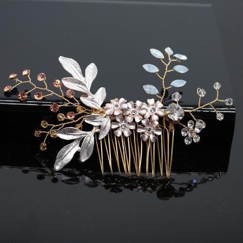 Decoratieve Kammen, Zinc Alloy, mode sieraden & voor vrouw & met strass, 140x65mm, Verkocht door PC