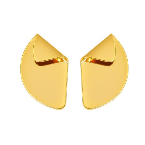 Brass Stud Earring fashion jewelry & for woman golden Sold By Pair